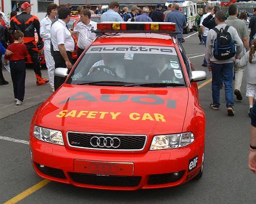 dscf0035.jpg - This is the safety car trying to run people down in the pit lane. It will get plenty of exercise in the first superbike race.