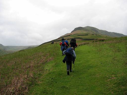 img_0085.jpg - Looking up the climb to Steel Fell. Weather not too bad. The ascent begins. Slowly.