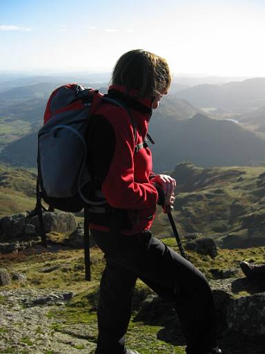 13_03-1.jpg - Sue at the top of Jack's Rake.