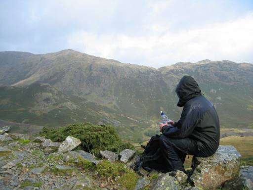 13_20-1.jpg - The day didn't turn out as planned - strong wind drove us back from Goats Water and it has been showery all day. We turned back to traverse across the front of the Old Man.