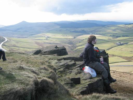 13_38-1.jpg - On Shining Tor. Chris, with Shutlingsloe and Sutton Common behind.