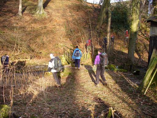 16_04-1.jpg - Crossing Heaning Gill as we approach Aysgarth. Plenty of snowdrops out here. Less snow low down.