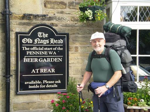 08_06-1.jpg - David at the start of the Pennine Way