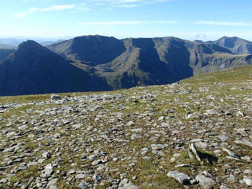 08_17-2.jpg - Glyders with Snowdon (right) from Pen Yr Ole Wen