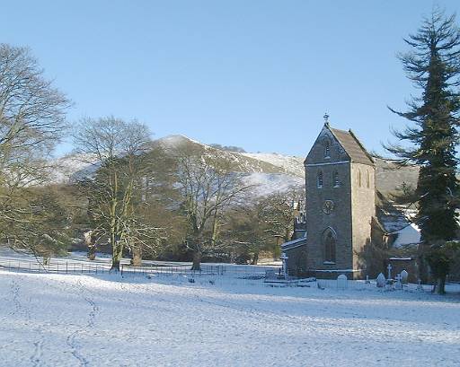 NYeve2001-078.jpg - Ilam Church. With Bunster Hill in the background.