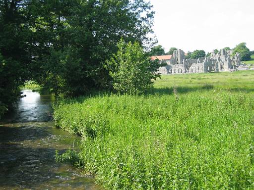 15_27-1.JPG - Passing the ford into Castle Acre with views to the priory